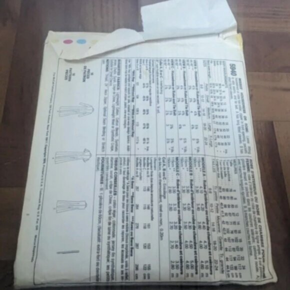Vintage McCall's Sewing Pattern 5940 OUT OF PRINT Misses' dress Robe 1978 Sm - Picture 2 of 2